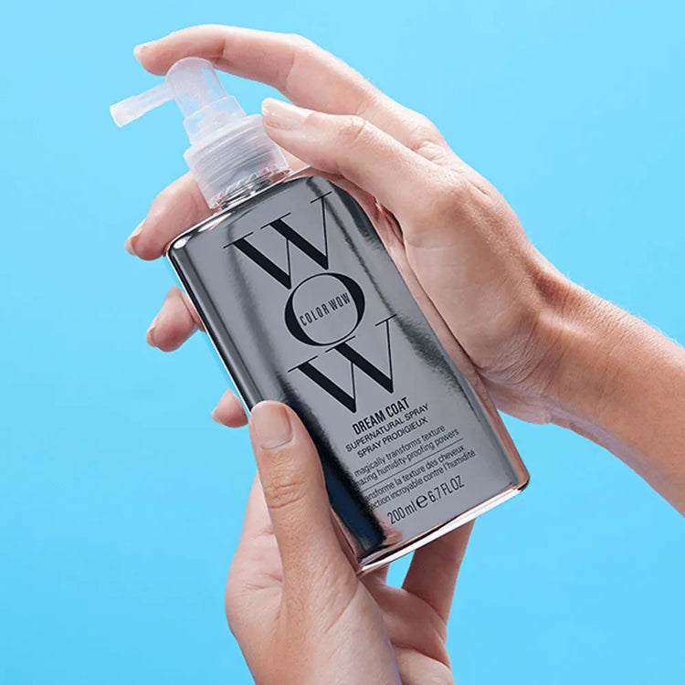 Inspired by new textile technology, ColorWow Dream Coat Anti-Humidity Treatment covers each hair strand with an invisible waterproofing cloak. A must for anyone looking to fight frizzy hair. Creates a shiny, glass-like finish on the hair. Forms a lightweight, waterproof coat on the hair. Speeds up blow-drying time. Buy today from The DO Salon - your hair health and wellbeing experts. Bottle