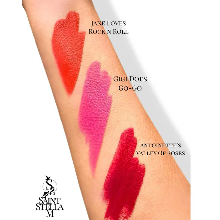 Make a statement with Saint Stella M Lipsticks—bold colours from The Faces of Empowerment Collection. Smooth, long-lasting formula for vibrant, confident looks. Available at The DO Salon, St Kilda—shop online now! variations