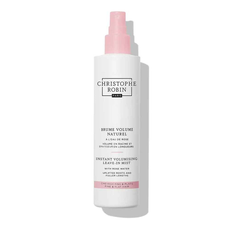 Buy Christophe Robin volumising leave-in mist at The DO Salon for instant volume and thicker-looking hair. Lightweight mist infused with rose blend and baobab leaf extract to make hair more manageable. Oligoelements from seawater, enhances texture and provides all-day volume, leaving roots lifted and lengths denser. 