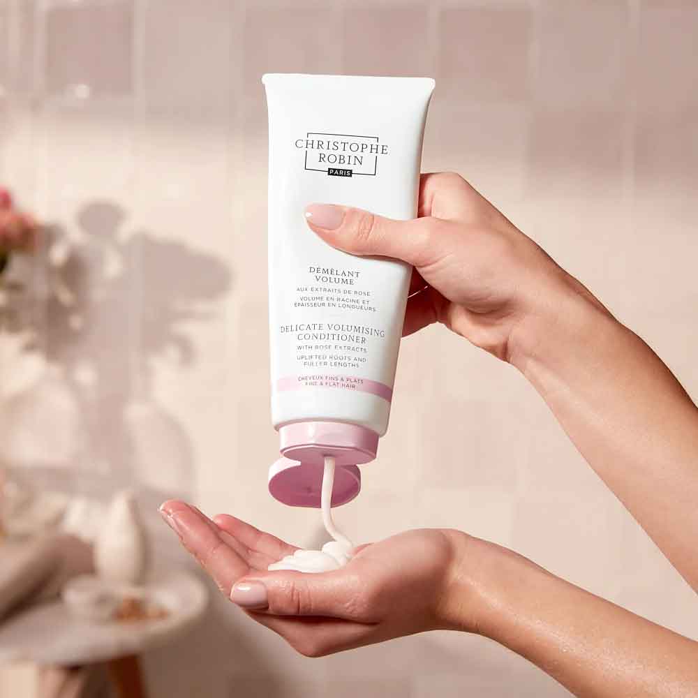 For long-lasting, natural-looking volume, buy Christophe Robin's Delicate Volumising Conditioner at The DO Salon. Composed of 97% natural-origin ingredients, this lightweight conditioner supports thin, fine, or flat hair to appear thicker and fuller. With rosehip seed oil for delicate moisturizing and baobab leaf 2