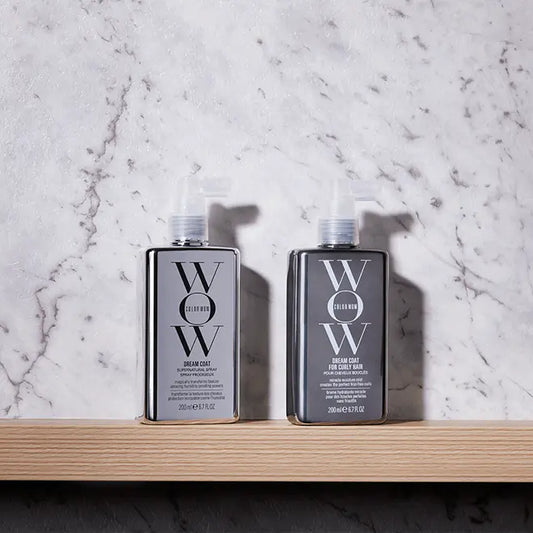 Color Wow Dream Coat Supernatural & Dream Coat for Curly Hair—frizz-fighting, humidity-proof formulas for sleek, glass-like hair or defined, bouncy curls. Available at The DO Salon, St Kilda.