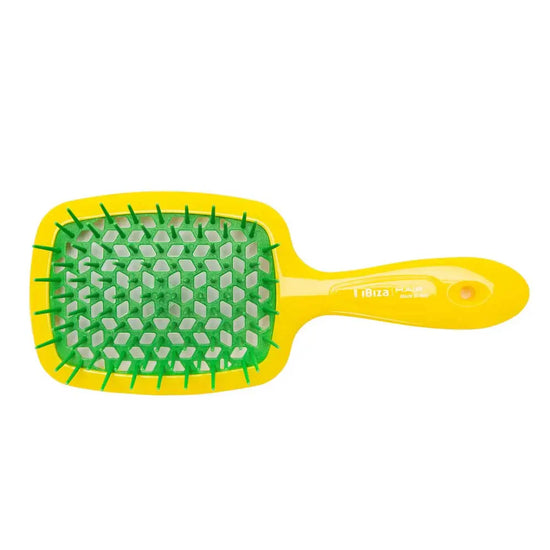 Revitalise your hair ritual with the Ibiza AirWave Shower Brush. Crafted in Italy, this versatile brush offers a scalp-friendly, tingly sensation, effortlessly gliding through any hair. Buy your AirWave Shower Brush at The DO Salon, St Kilda for an elevated haircare experience. yellow-Green front