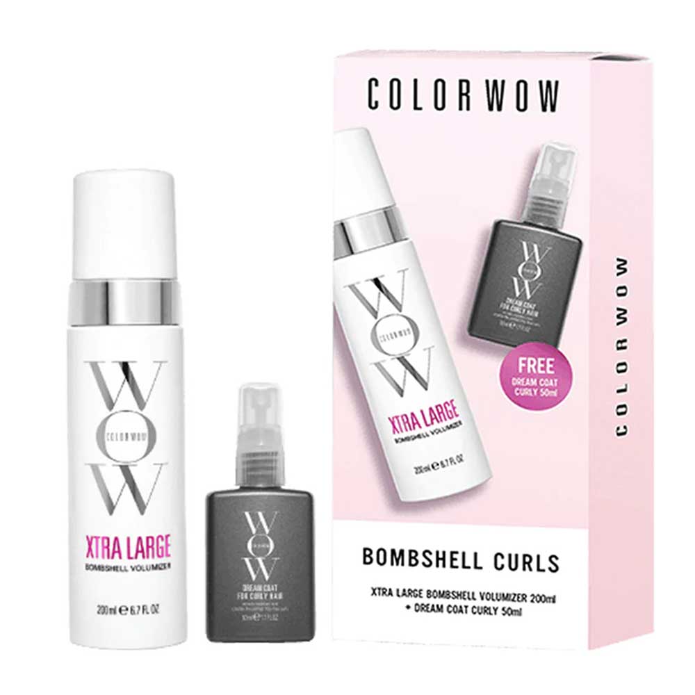 Get bold, bouncy curls with Color Wow Bombshell Curls Gift Pack. Includes Xtra Large Bombshell Volumizer & FREE Dream Coat for Curly Hair Spray. Shop now at The DO Salon in St Kilda, Melbourne!