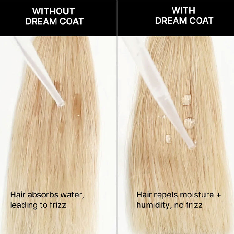 ColorWow Dream Coat Anti-Humidity Treatment inspired by new textile technology, covers each hair strand with an invisible waterproofing cloak. A must for anyone looking to fight frizzy hair. Creates a shiny, glass-like finish on the hair. Forms a lightweight, waterproof coat on the hair. Speeds up blow-drying time. Buy today from The DO Salon - your hair health and wellbeing experts (with & wihtout0