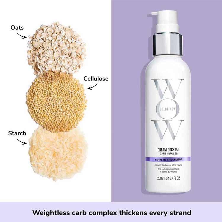 Experience transformative hair with ColorWow Dream Cocktail Carb-Infused Serum. Say goodbye to flat, lifeless locks as this serum thickens and adds volume. Ideal for fine, limp, and colour-treated hair. Elevate your hair care game with ColorWow. Buy now from The DO Salon St Kilda. Grains