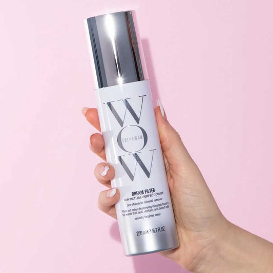 Remove dulling minerals and build-up with Color Wow Dream Filter Pre-Shampoo Spray. Instantly brightens blonde, grey & highlighted hair for a fresher, lighter look. Shop now at The DO Salon, St Kilda! 2