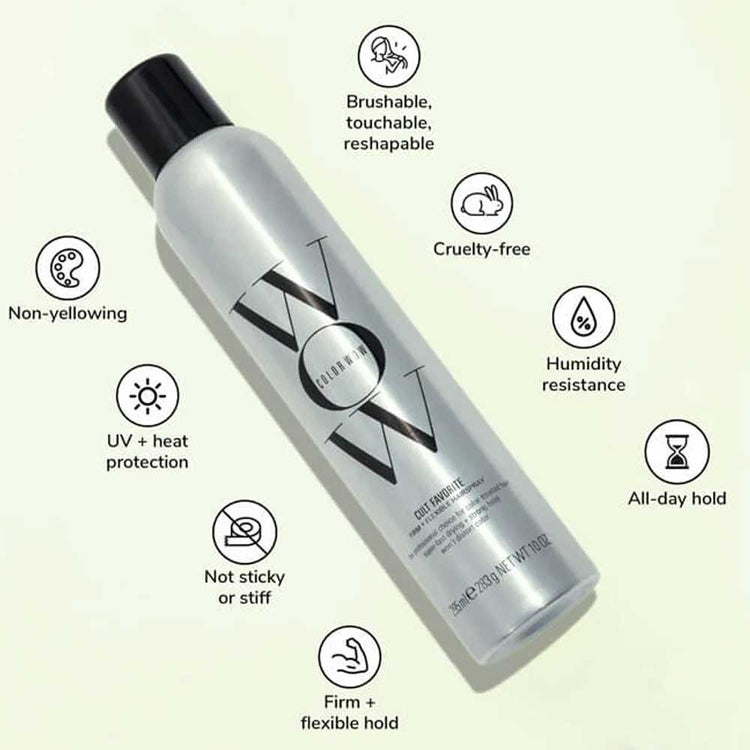 Secure your style with Color Wow Cult Favorite Hairspray. Flexible, weightless hold with added shine and humidity resistance. Perfect for all hair types. Available at The DO Salon in St Kilda, Melbourne. Shop now! Benefits