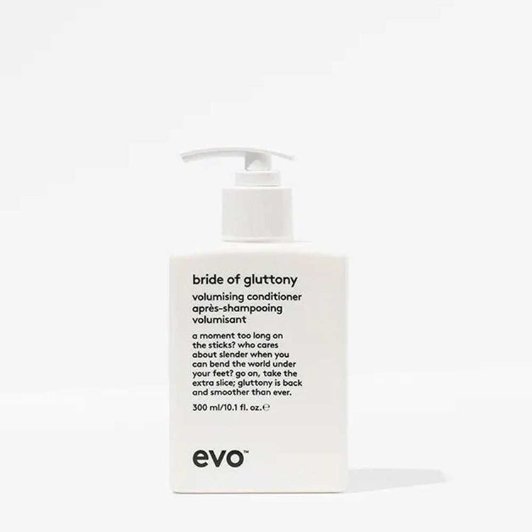 Evo Bride of Gluttony Volumising Conditioner 300ml – a lightweight, thickening conditioner for fine, flat hair. Hydrates, strengthens, and boosts volume & fullness without weighing hair down. Vegan & cruelty-free. Shop at The DO Salon!