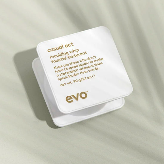 Discover Evo Casual Act Moulding Paste for a style that's as versatile as you are. Lightweight yet powerful paste offers effortless control, definition, & a touchable hold for all hair types. Enhance your styling routine with ease & enjoy touchable texture, separation, & definition with a hint of citrus, woody notes.3