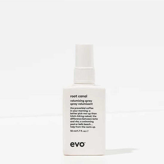 Boost fine hair with EVO Volume Introduction Bag. Includes Gluttony Shampoo, Bride of Gluttony Conditioner, Shape Vixen Lotion, and Root Canal Spray in travel sizes. Perfect for adding volume and body. Available at The DO Salon in St Kilda, Melbourne. Shop now! Root Canal - EVO