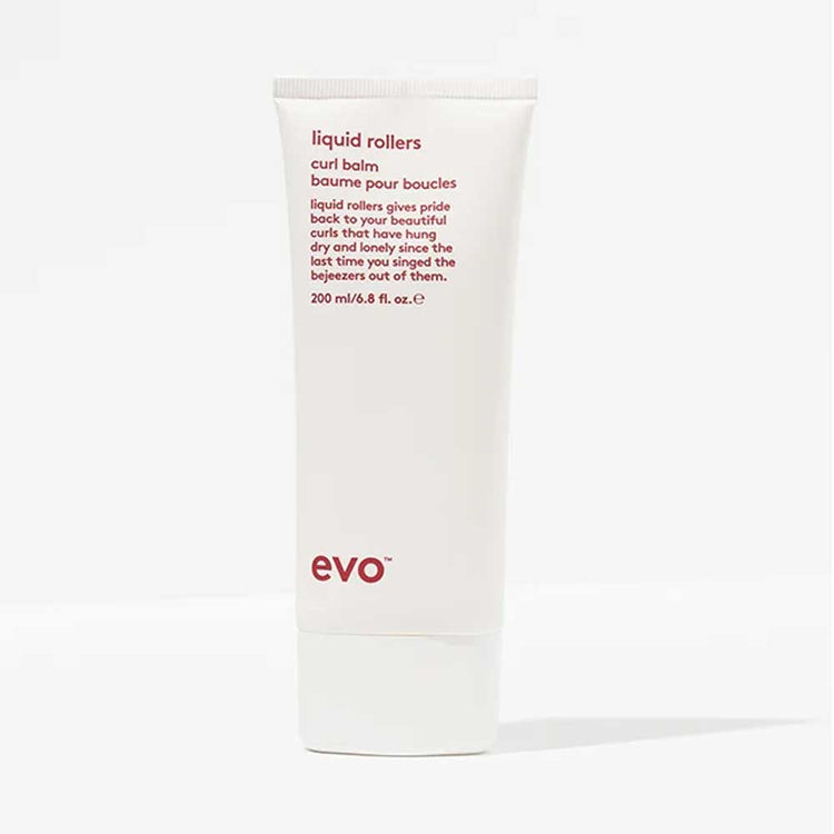 EVo Liquid Rollers Curl Balm (200ml): A hydrating curl balm that smooths frizz, enhances curl shape, and protects against humidity for soft, touchable locks.