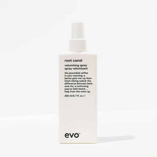 Boost fine, limp hair with the EVO Unchartered Territory Box Set. Includes Gluttony Shampoo, Bride of Gluttony Conditioner, and FREE Root Canal Volumising Spray. Perfect for colour-treated hair. Available at The DO Salon in St Kilda, Melbourne. Shop now! root canal volumising spray