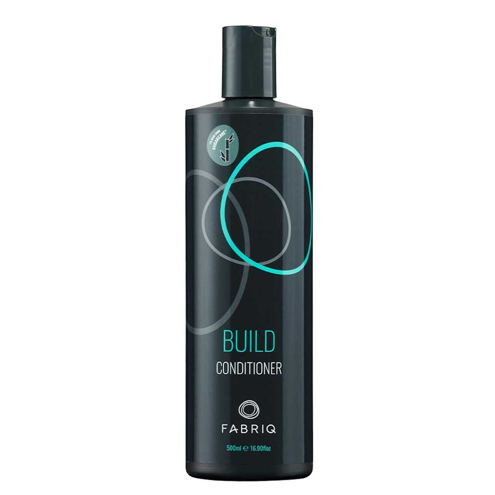 Fabriq Build Conditioner 500ml: Lightweight care for fine, thin hair. Enriched with natural extracts to strengthen, hydrate, and detangle. Available at The DO Salon, St Kilda.