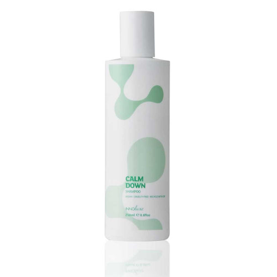 Shop INNOluxe Calm Down Shampoo 250ml at The DO Salon. Calm and cleanse your sensitive, flaky scalp. Perfect for dry, itchy scalps, with soothing menthol and nourishing biotin. Buy now!