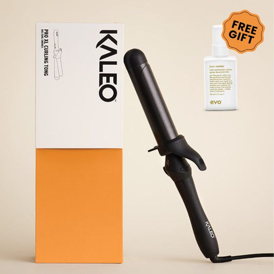 KALEO Professional XL Curling Tong + FREE Icon Welder travel-size heat protection spray