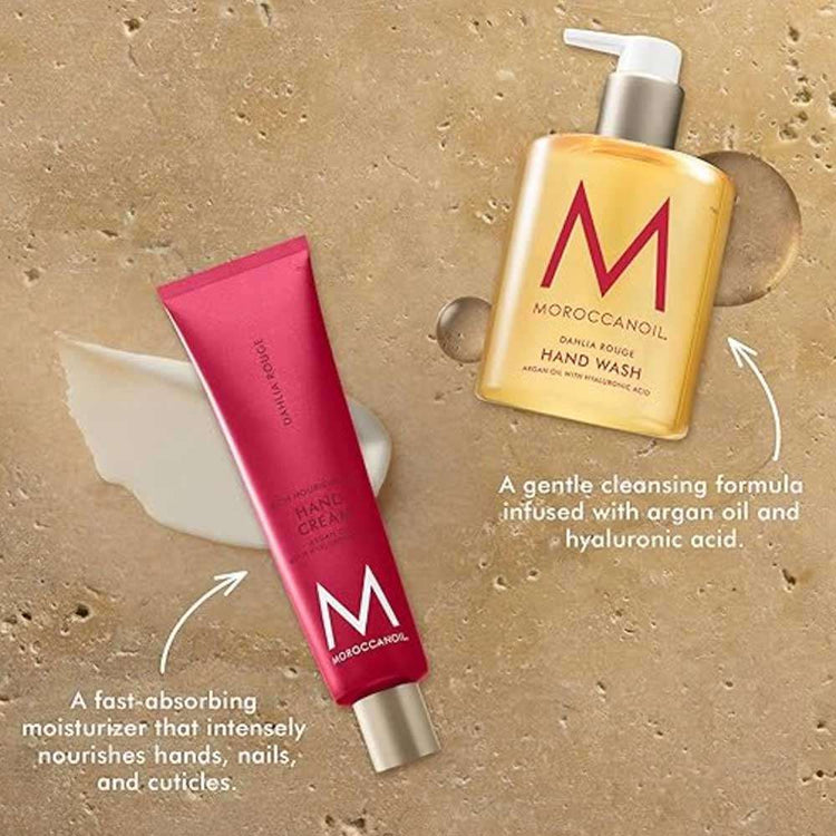 Pamper your hands with Moroccanoil Body Dahlia Rouge Hand Wash & Hand Cream Gift Set. Cleanse and hydrate with argan oil and the warm floral Dahlia Rouge scent. Available at The DO Salon in St Kilda, Melbourne. Shop now! set2