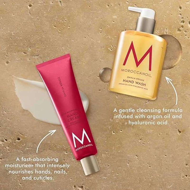 Pamper your hands with Moroccanoil Body Dahlia Rouge Hand Wash & Hand Cream Gift Set. Cleanse and hydrate with argan oil and the warm floral Dahlia Rouge scent. Available at The DO Salon in St Kilda, Melbourne. Shop now! set2