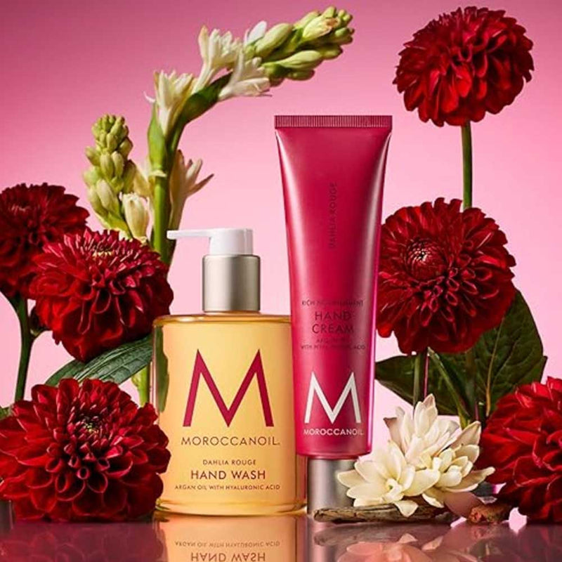 Pamper your hands with Moroccanoil Body Dahlia Rouge Hand Wash & Hand Cream Gift Set. Cleanse and hydrate with argan oil and the warm floral Dahlia Rouge scent. Available at The DO Salon in St Kilda, Melbourne. Shop now!