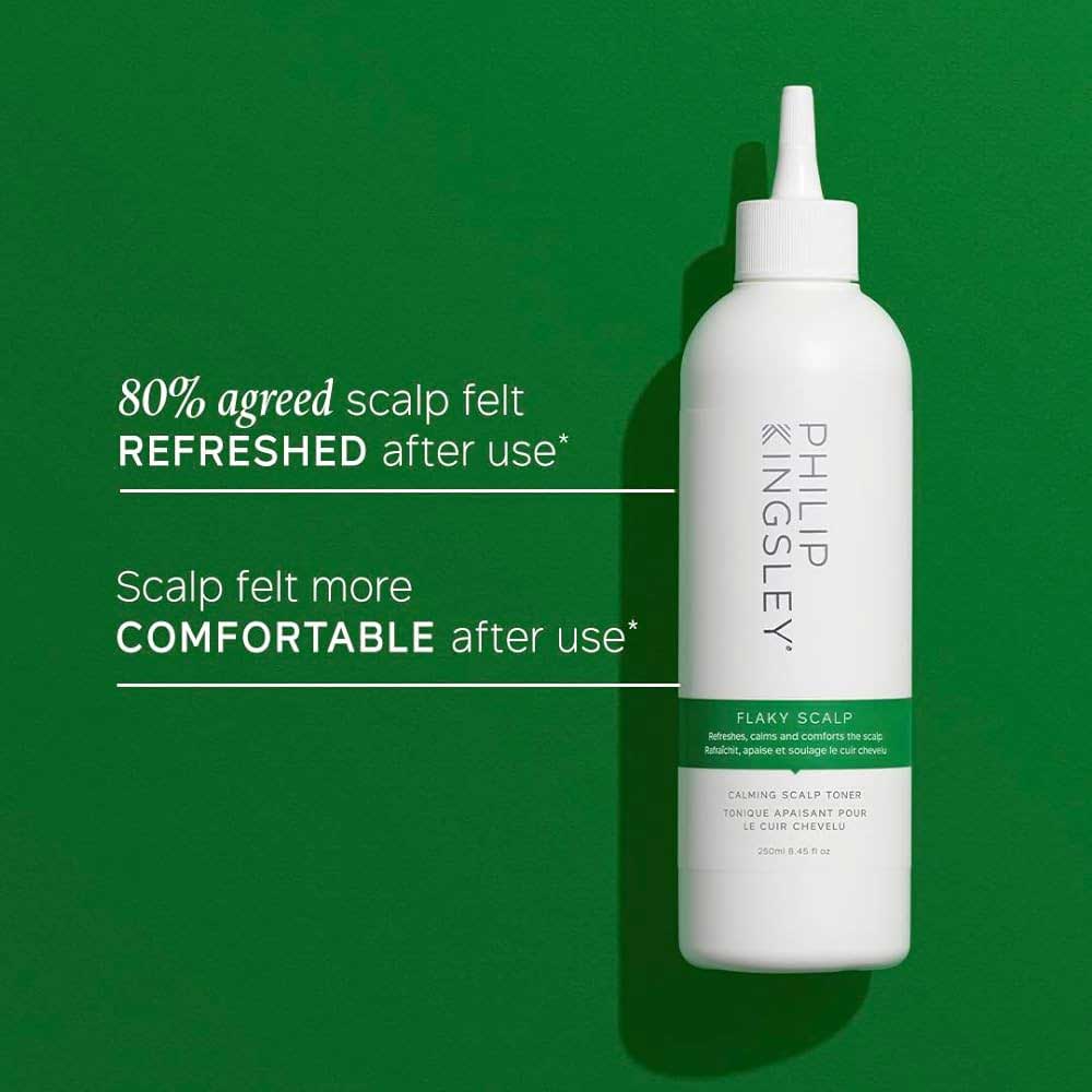 Soothe your scalp instantly with Philip Kingsley Flaky Itchy Scalp Toner 250ml. This leave-in formula reduces dandruff and itchiness and promotes scalp health. Available at The DO Salon - hairstylists who care about you and your hair's well-being. Melbourne, Australia 2