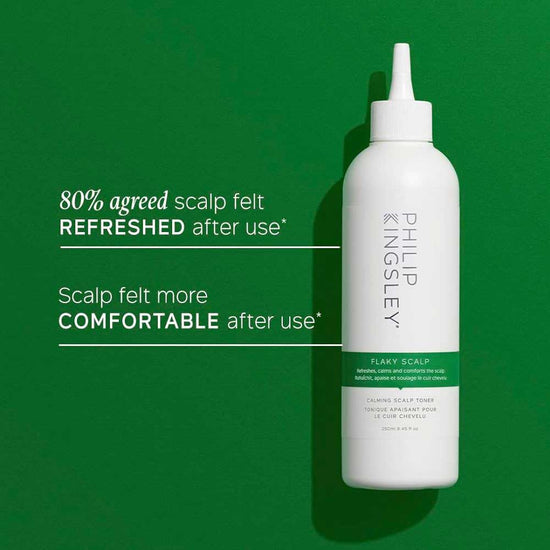 Soothe your scalp instantly with Philip Kingsley Flaky Itchy Scalp Toner 250ml. This leave-in formula reduces dandruff and itchiness and promotes scalp health. Available at The DO Salon - hairstylists who care about you and your hair's well-being. Melbourne, Australia 2