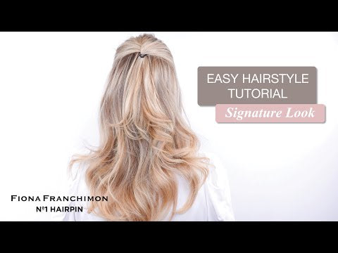 Effortless styling with Fiona Franchimon's Nº 1 Transparent HAIRPIN. Perfectly complement your blonde hair, and each set offers three versatile pins for creative hairstyling. Elevate your hair game with ease, comfort, and style today. Watch the instructions today and buy from The DO Salon