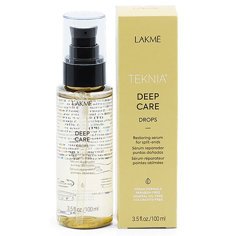 A restorative serum that revitalises and smooths split-ends for an extra soft finish with exceptional shine. Repair and rebuild the hair fibre while adding strength and resistance with TEKNIA Deep Care by Lakmé. Purchase from hairdressers that care for your hair and scalp.  1