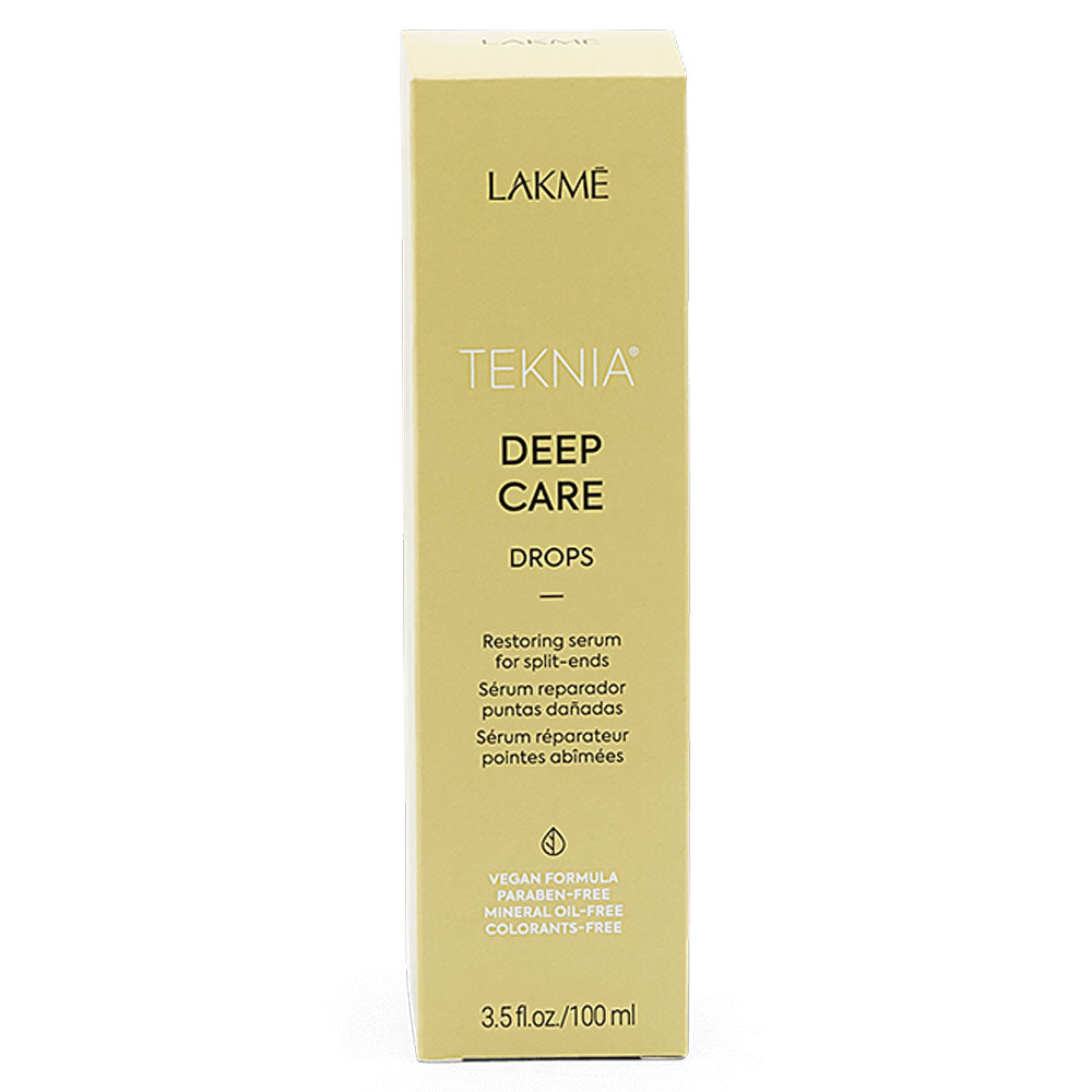 A restorative serum that revitalises and smooths split-ends for an extra soft finish with exceptional shine. Repair and rebuild the hair fibre while adding strength and resistance with TEKNIA Deep Care by Lakmé. Purchase from hairdressers that care for your hair and scalp. 4