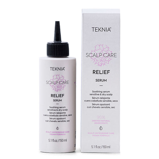 SCALP CARE RELIEF SERUM:A soothing serum that provides instant and lasting relief to hypersensitive skin. Rehydrate and soften the scalp with TEKNIA Scalp Care Relief Serum by Lakmé. Purchase at The DO Salon St Kilda 123