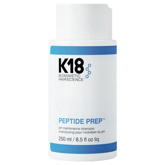 K18 Peptide pH maintenance Shampoo 250ml , an excellent daily shampoo for balanced, moisturised and hydrated hair. This K18 Peptide Prep pH Maintenance Shampoo locks in the hair's natural moisture and gently cleanses the scalp and hair of dirt and oil. Buy today from The DO Salon St Kilda, Melbourne's blonde specialist - bottle
