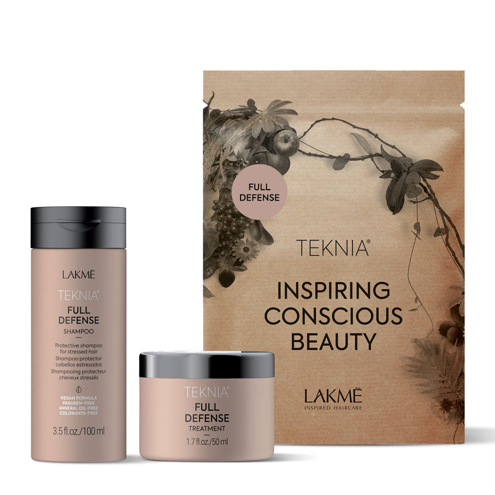 Travel anywhere with TEKNIA Full Defense by Lakmé.- the travel pack contains a gentle shampoo and conditioner for stressed hair that nourishes and hydrates while shielding against environmental and thermal damage. The DO Salon are hair and scalp specialists who support all your haircare needs.  Travel Pack